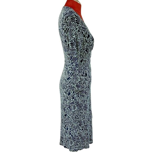 BCBGMaxazria true wrap dress size XS stretch BLACK & MINT GREEN career casual - Picture 6 of 9